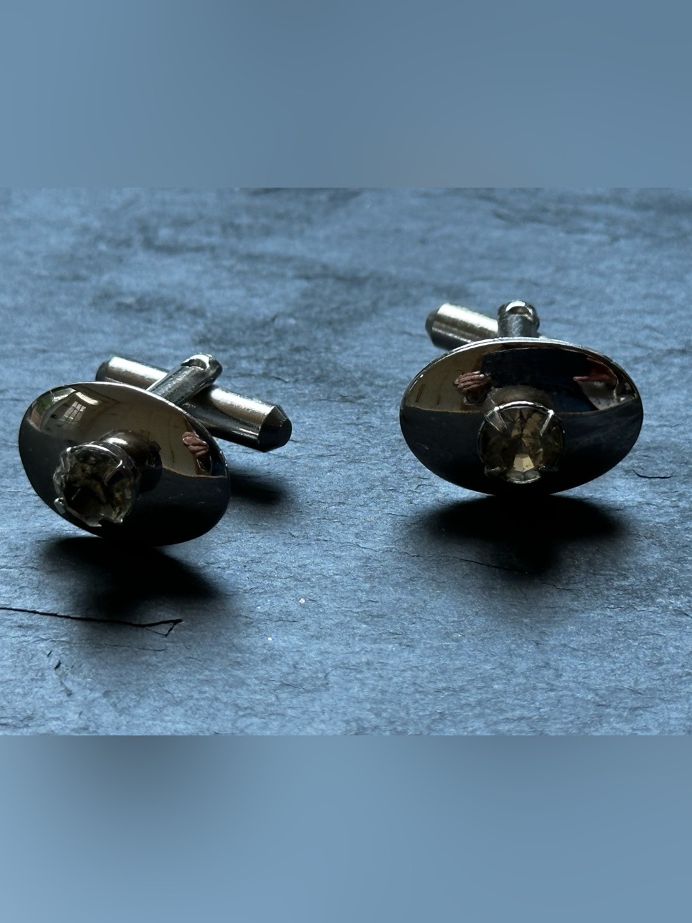 Vintage Crystal Cufflinks | Mid-Century Modern